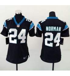Nike Panthers #24 Josh Norman Black Team Color Womens Stitched NFL Elite Jersey