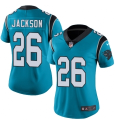 Nike Panthers #26 Donte Jackson Blue Womens Stitched NFL Limited Rush Jersey