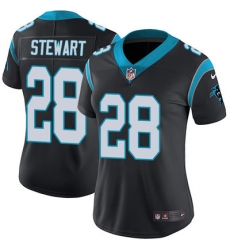 Nike Panthers #28 Jonathan Stewart Black Team Color Womens Stitched NFL Vapor Untouchable Limited Jersey