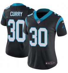 Nike Panthers #30 Stephen Curry Black Team Color Womens Stitched NFL Vapor Untouchable Limited Jersey