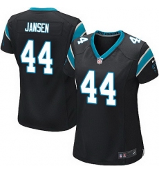 Nike Panthers #44 J.J. Jansen Black Team Color Women Stitched NFL Jersey