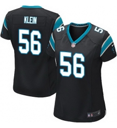 Nike Panthers #56 A.J. Klein Black Team Color Women Stitched NFL Jersey