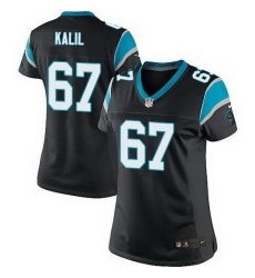 Nike Panthers #67 Ryan Kalil Black Team Color Womens Stitched NFL Elite Jersey