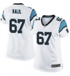 Nike Panthers #67 Ryan Kalil White Womens Stitched NFL Elite Jersey