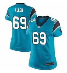 Nike Panthers #69 Jared Allen Blue Team Color Women Stitched NFL Jersey
