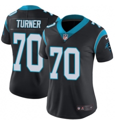 Nike Panthers #70 Trai Turner Black Team Color Womens Stitched NFL Vapor Untouchable Limited Jersey