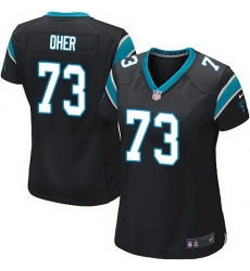 Nike Panthers #73 Michael Oher Black Team Color Women Stitched NFL Jersey