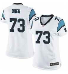Nike Panthers #73 Michael Oher White Team Color Women Stitched NFL Jersey