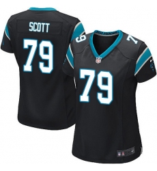 Nike Panthers #79 Chris Scott Black Team Color Women Stitched NFL Jersey