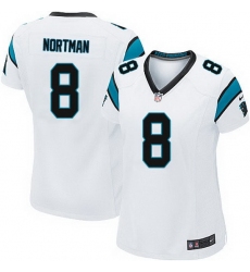 Nike Panthers #8 Brad Nortman White Team Color Women Stitched NFL Jersey