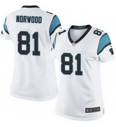 Nike Panthers #81 Kevin Norwood White Team Color Women Stitched NFL Jersey