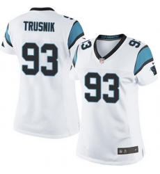 Nike Panthers #93 Kyle Love White Team Color Women Stitched NFL Jersey