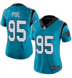 Nike Panthers #95 Dontari Poe Blue Alternate Womens Stitched NFL Vapor Untouchable Limited Jersey