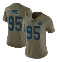 Nike Panthers #95 Dontari Poe Olive Womens Stitched NFL Limited 2017 Salute to Service Jersey