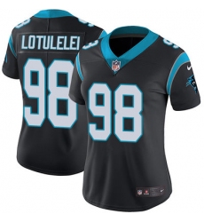 Nike Panthers #98 Star Lotulelei Black Team Color Womens Stitched NFL Vapor Untouchable Limited Jersey
