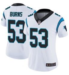 Panthers 53 Brian Burns White Women Stitched Football Vapor Untouchable Limited Jersey