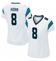 Women Carolina Panthers #8 Jaycee Horn White Stitched Football Limited Jersey