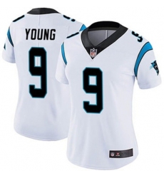 Women Carolina Panthers 9 Bryce Young White 2024 Vapor Limited Stitched Football Jersey