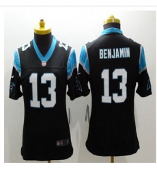 Women New Panthers #13 Kelvin Benjamin Black Team Color Stitched NFL Limited Jersey