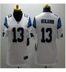 Women New Panthers #13 Kelvin Benjamin White Stitched NFL Limited Jersey