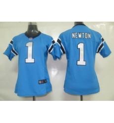 Women Nike Carolina Panthers 1# Newton Blue Jersey