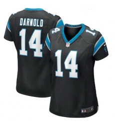 Women Nike Carolina Panthers 14 Sam Darnold Black Vapor Limited Jersey