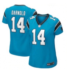 Women Nike Carolina Panthers 14 Sam Darnold Blue Vapor Limited Jersey