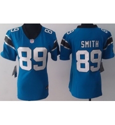 Women Nike Carolina Panthers 89 Steve Smith Blue NFL Jerseys