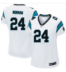 Women Nike Panthers #24 Josh Norman White Stitched NFL Elite Jersey