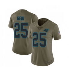 Womens Carolina Panthers 25 Eric Reid Limited Olive 2017 Salute to Service Football Jersey