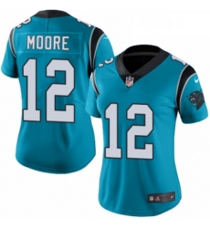 Womens Nike Carolina Panthers 12 DJ Moore Blue Alternate Vapor Untouchable Limited Player NFL Jersey