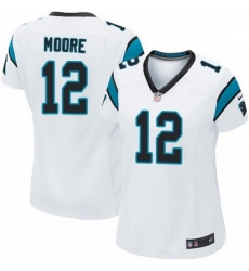 Womens Nike Carolina Panthers 12 DJ Moore Game White NFL Jersey