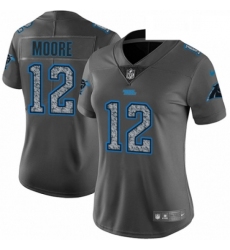 Womens Nike Carolina Panthers 12 DJ Moore Gray Static Vapor Untouchable Limited NFL Jersey
