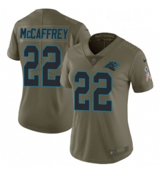 Womens Nike Carolina Panthers 22 Christian McCaffrey Limited Olive 2017 Salute to Service NFL Jersey