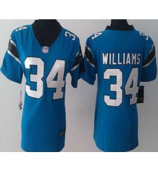 Womens Nike Carolina Panthers 34 DeAngelo Williams Blue Game Team NFL Jersey