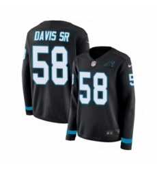 Womens Nike Carolina Panthers 58 Thomas Davis Limited Black Therma Long Sleeve NFL Jersey