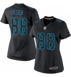 Womens Nike Carolina Panthers 88 Greg Olsen Limited Black Impact NFL Jersey