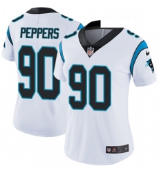 Womens Nike Carolina Panthers 90 Julius Peppers White Vapor Untouchable Limited Player NFL Jersey