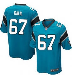 Nike Panthers #67 Ryan Kalil Blue Alternate Youth Stitched NFL Elite Jersey