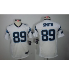 Nike Youth Carolina Panthers #89 Smith White Color[Youth Limited Jerseys]