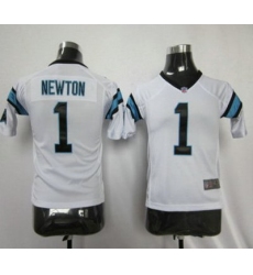 Youth Nike Carolina Panthers #1 Newton white color Jersey