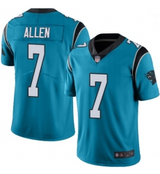 Youth Panthers 7 Kyle Allen Blue Stitched Football Limited Rush Jersey