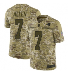 Youth Panthers 7 Kyle Allen Camo Stitched Football Limited 2018 Salute to Service Jersey