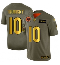 Bears 10 Mitchell Trubisky Camo Gold Men Stitched Football Limited 2019 Salute To Service Jersey