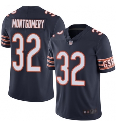 Bears 32 David Montgomery Navy Blue Team Color Men Stitched Football Vapor Untouchable Limited Jersey