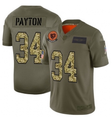 Bears 34 Walter Payton Olive Camo Men Stitched Football Limited 2019 Salute To Service Jersey