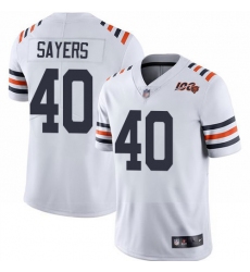 Bears 40 Gale Sayers White Alternate Men Stitched Football Vapor Untouchable Limited 100th Season Jersey
