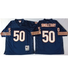 Bears 50 Mike Singletary Blue Throwback Jersey