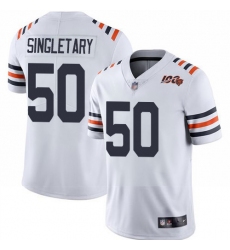 Bears 50 Mike Singletary White Alternate Men Stitched Football Vapor Untouchable Limited 100th Season Jersey
