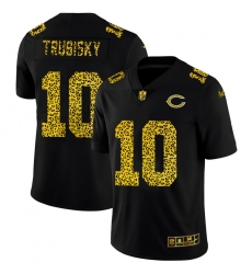 Chicago Bears 10 Mitchell Trubisky Men Nike Leopard Print Fashion Vapor Limited NFL Jersey Black